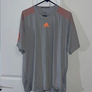New adidas climacool barricade gray Orange tennis court T shirt XL men’s NWOT